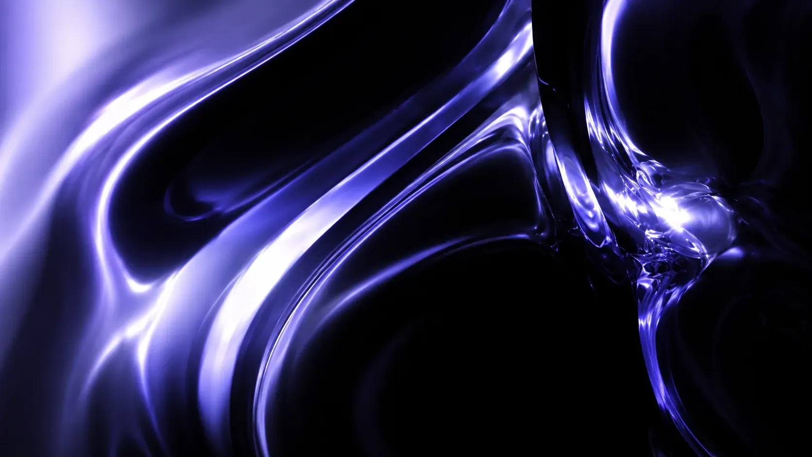 Liquid chrome folds catching violet light